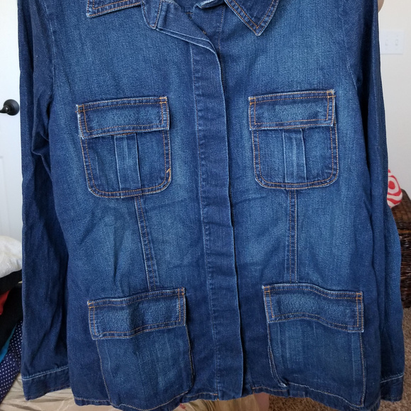 90’s Karen Kane Denim Full Zip Jacket by Karen Kane